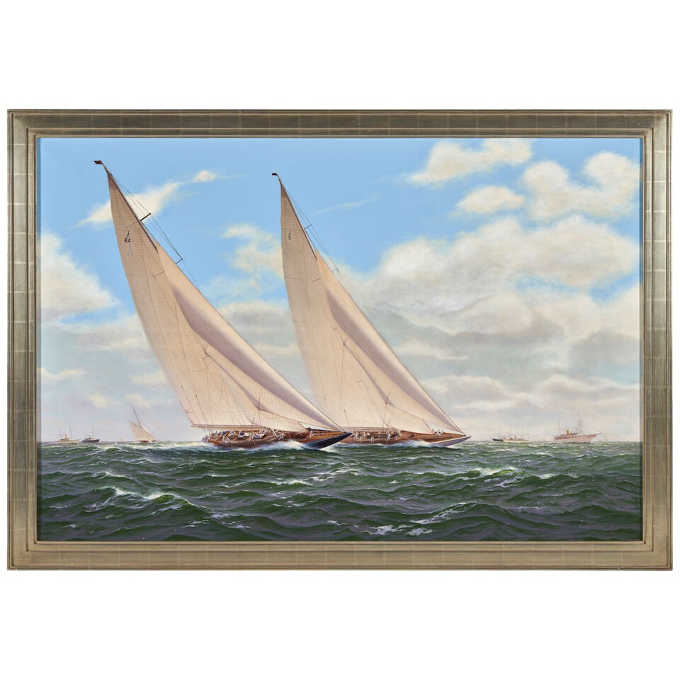 Richard M. Firth (British, born 1971) Endeavour and Rainbow in the 1934 America's Cup (framed 11... (1 of 4)