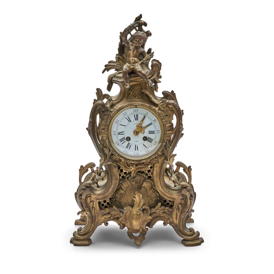 Le Roy Bronze Mantel Clock, France, early 20th century, (1 of 2)