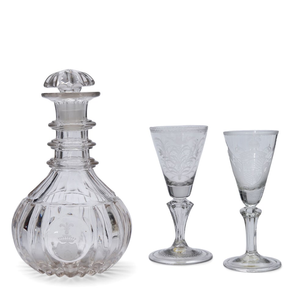 Three Pieces of Armorial Glass, 18th century, (1 of 2)
