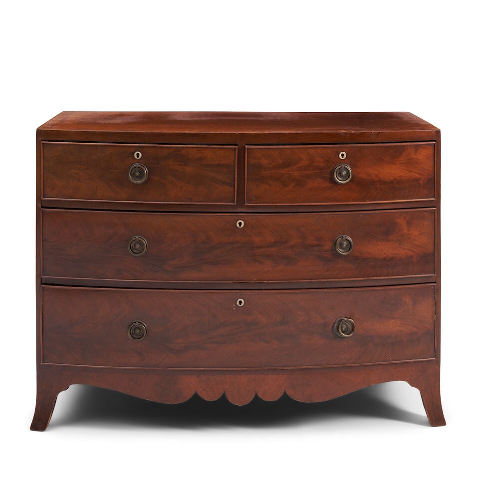 Regency Mahogany Bowfront Bureau, England, early 19th century, (1 of 2)