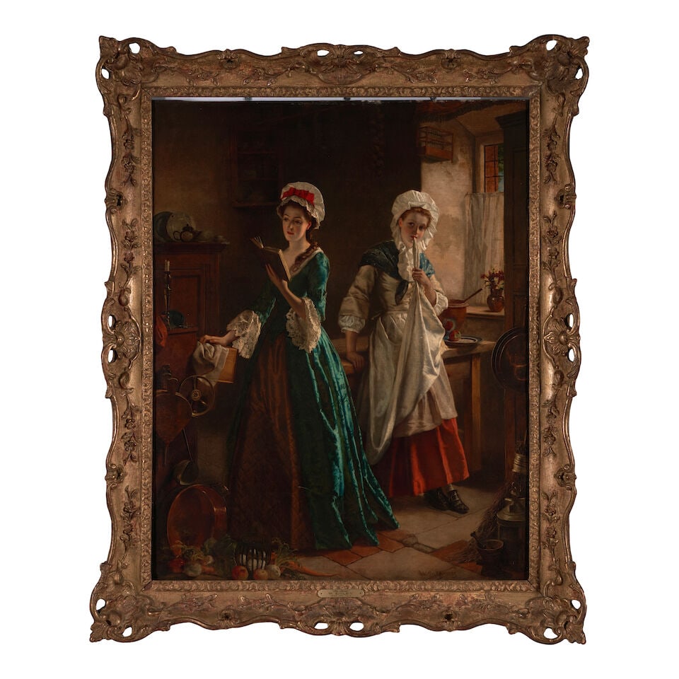 William Maw Egley (British, 1826-1916) The Novel (framed 109.2 x 88.9 x 10.1 cm (43 x 35 x 4 in).) (1 of 4)