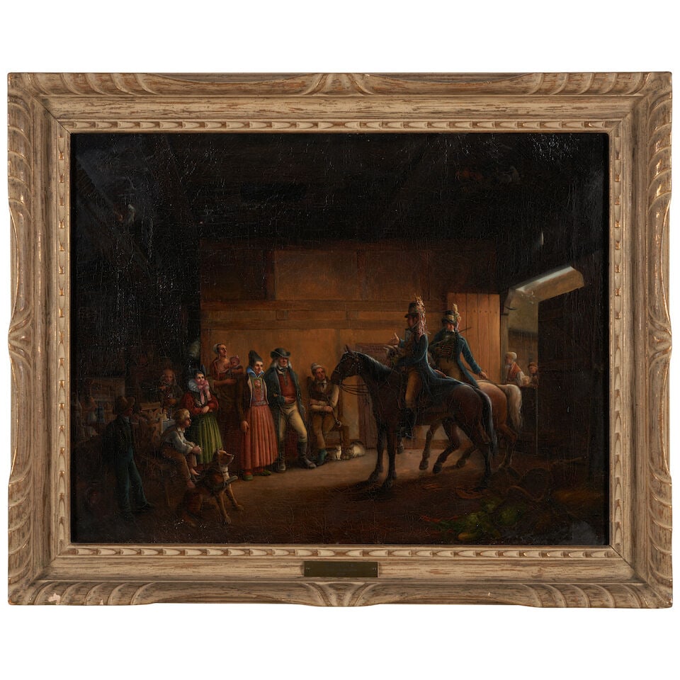 Adolf Blankenburg (German, 1830-1870) Wedding Scene, 1838 (framed 64.0 x 79.5 x 5.0 cm (25 3/16 ... (1 of 4)