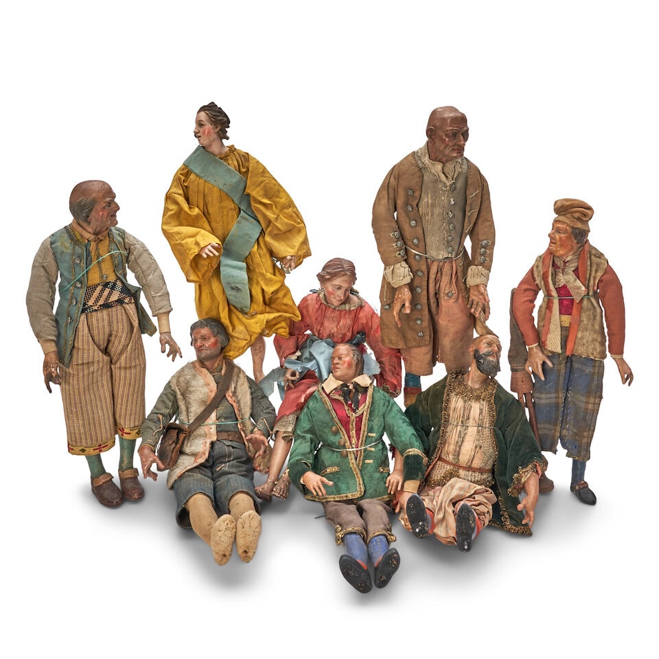 Group of Eight Neapolitan Creche Figures, Italy, 18th century, (1 of 1)