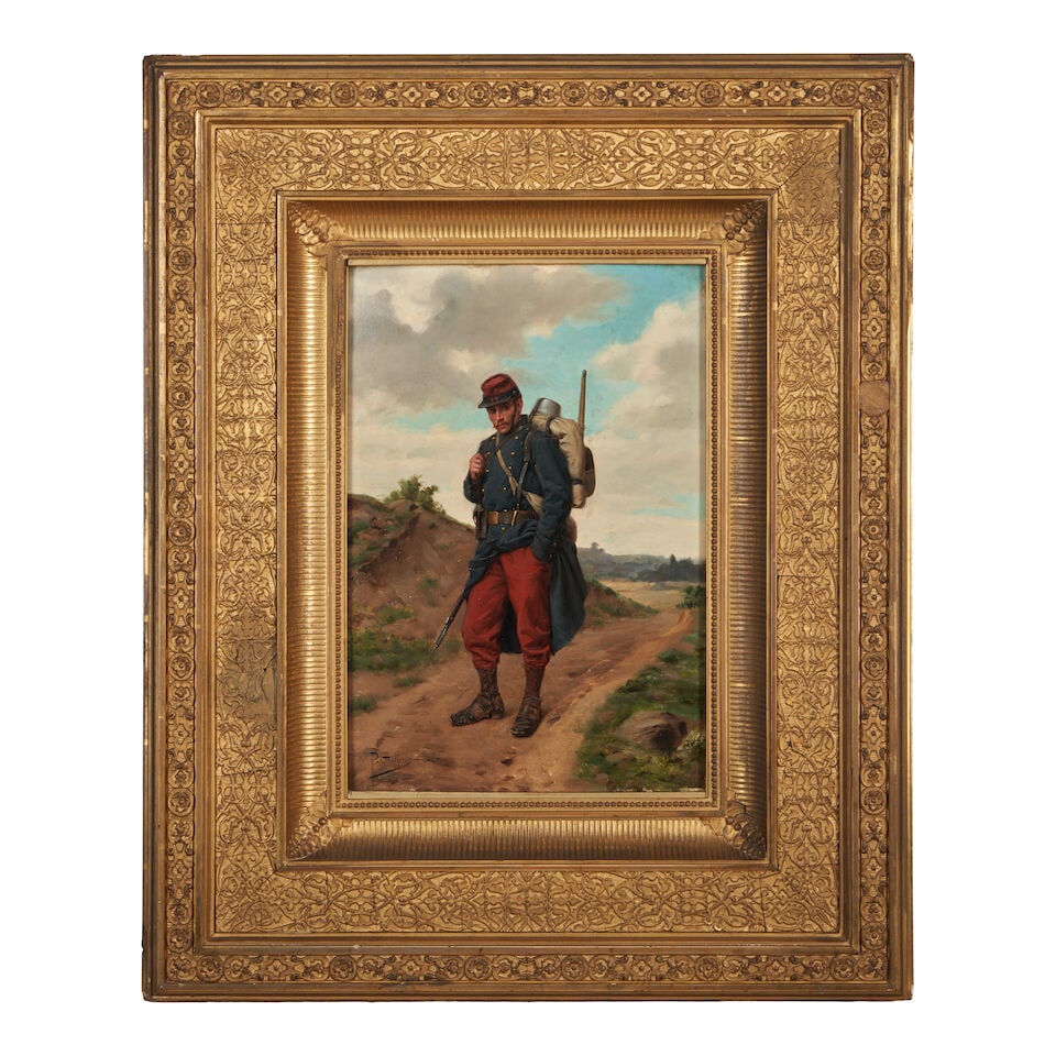 Paul Louis Narcisse Grolleron (French, 1848-1901) French Infantryman (framed 62.0 x 50.5 x 7.0 c... (1 of 4)