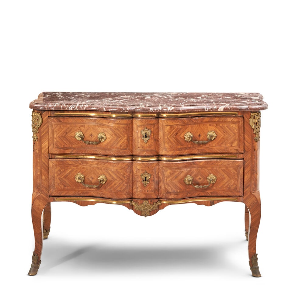 Louis XV Ormolu-mounted Kingwood Commode, France, 18th century, (1 of 2)