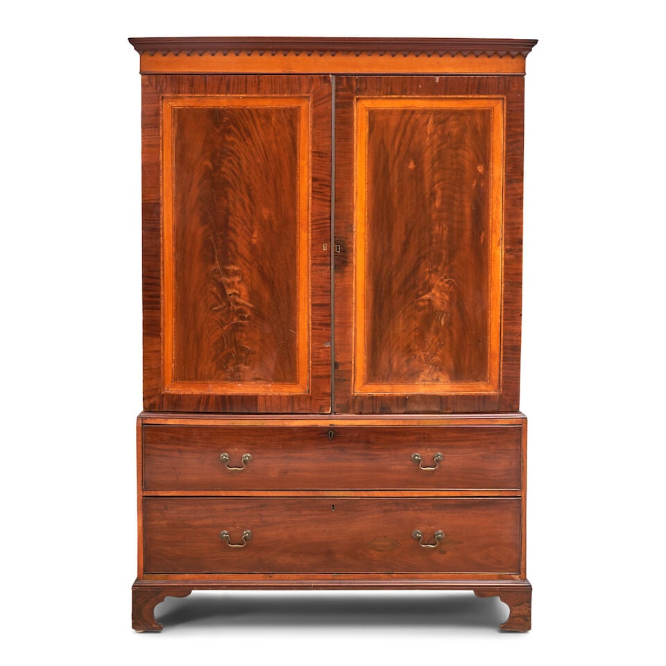 Regency Flame Mahogany Linen Press, England, early 19th century, (1 of 3)