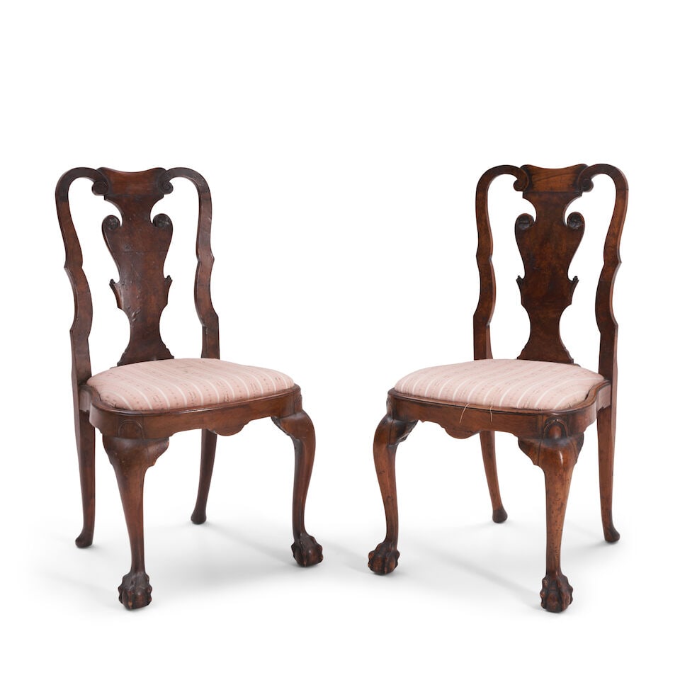 Pair of Georgian Burl Wood Side Chairs, England, late 18th/early 19th century, (1 of 2)