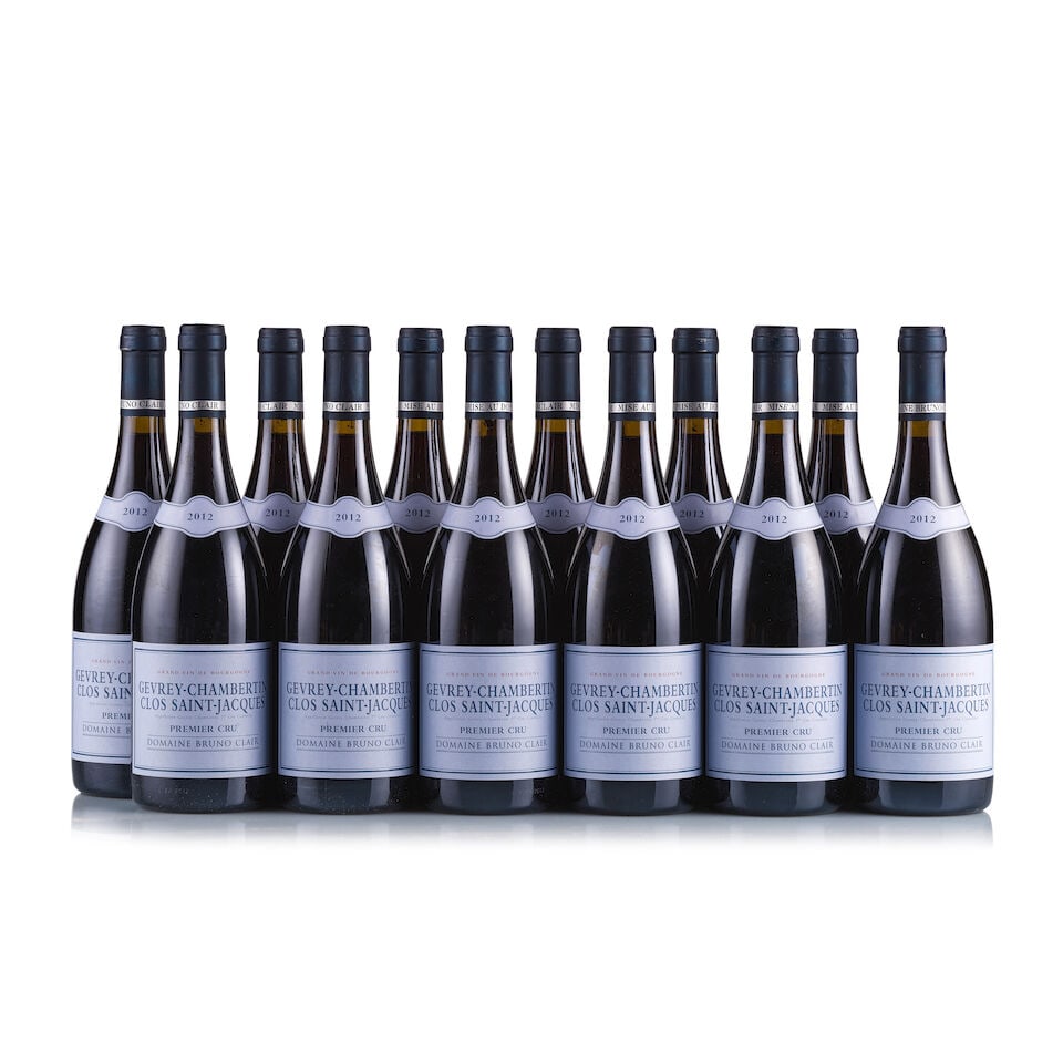 Domaine Bruno Clair, Gevrey-Chambertin 1er Cru, Clos Saint-Jacques, 2012 (12 x 750ml): Domaine Bruno Clair, Gevrey-Chambertin 1er Cru, Clos Saint-Jacques, 2012 (12 x 750ml) Region: Burgundy Fill Level: excellent Capsule: ok Cork: ok Label: good appearance Packaging: neutral carton This