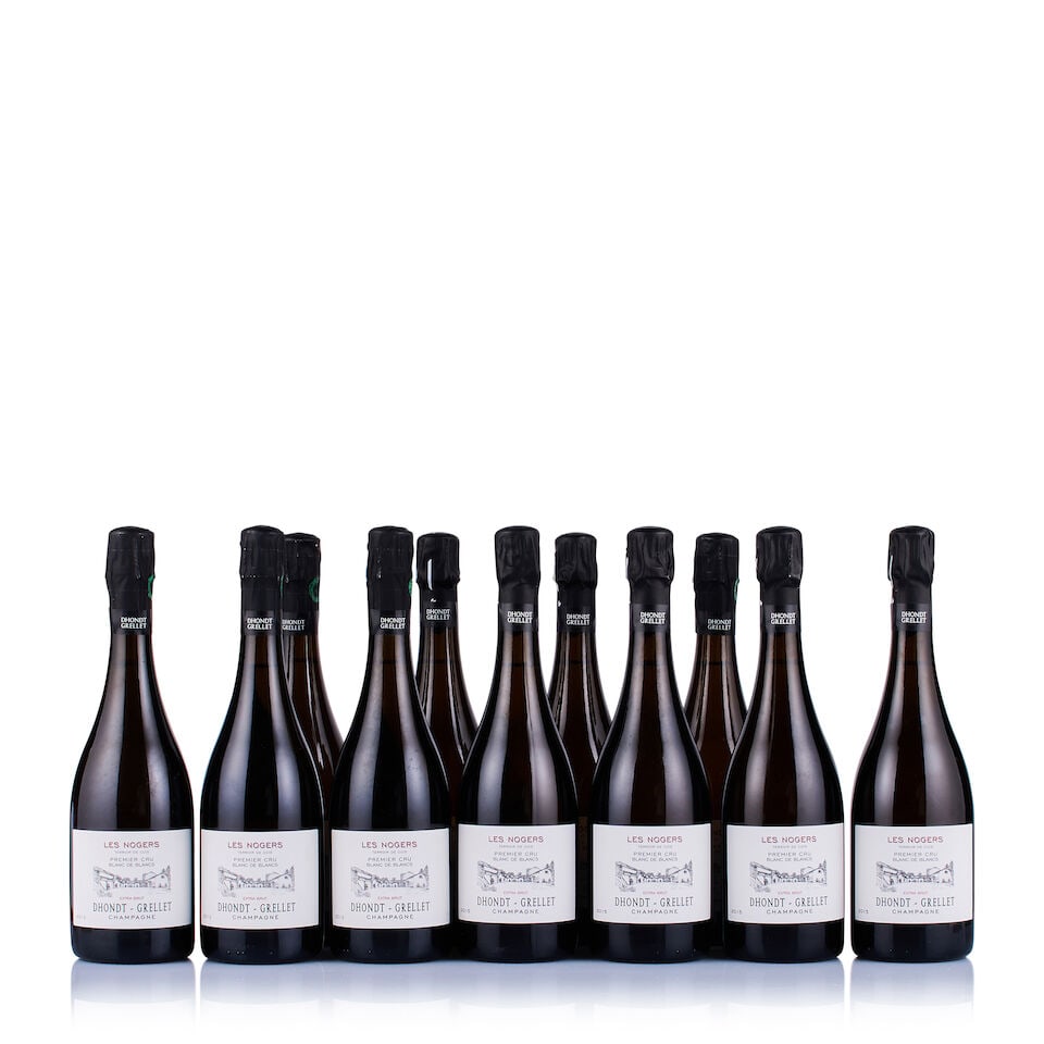 Champagne Dhondt-Grellet, Les Nogers, Blanc de Blancs, 1er Cru Extra Brut, 2012 & 2015 (11 x 750ml): Champagne Dhondt-Grellet, Les Nogers, Blanc de Blancs, 1er Cru Extra Brut, 2012 (5 x 750ml) Region: Champagne Fill Level: excellent Capsule: ok Cork: ok Label: 2x lightly bin-soiled Miscellaneous: