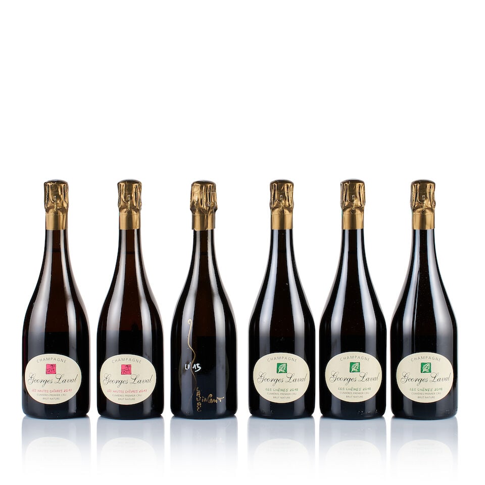 Mixed Lot of Champagne Georges Laval, 1er Cru, 2015, 2017 & 2018 (6 x 750ml): Champagne Georges Laval, Les Chênes, 1er Cru, 2018 (3 x 750ml) Region: Champagne Fill Level: excellent Capsule: ok Cork: ok Label: good appearance Packaging: neutral carton Champagne Georges