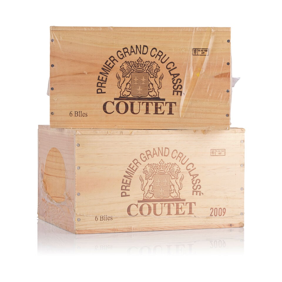 Château Coutet, 2009 & 2010 (12 x 750ml): Château Coutet, 2009 (6 x 750ml) Region: Sauternes Packaging: original wooden case Miscellaneous: not open Château Coutet, 2010 (6 x 750ml) Region: Sauternes Packaging: original wooden