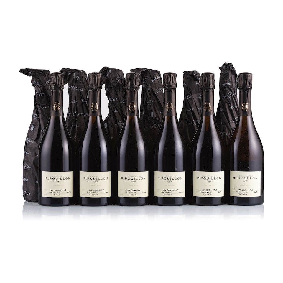Champagne R. Pouillon & Fils, Les Blanchiens, 1er Cru Mareuil-Sur-Ay, 2014 (12 x 750ml): Champagne R. Pouillon & Fils, Les Blanchiens, 1er Cru Mareuil-Sur-Ay, 2014 (12 x 750ml) Region: Champagne Fill Level: excellent Capsule: ok Cork: ok Label: excellent appearance Packaging: neutral