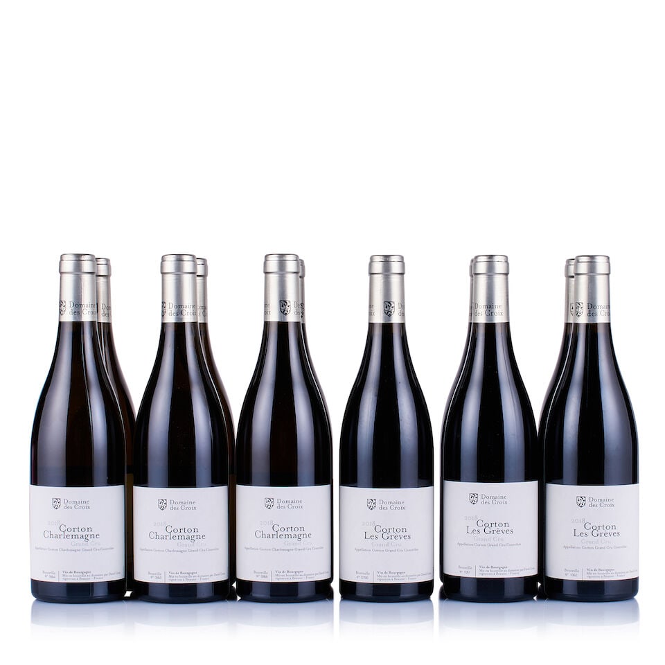Mixed Lot of Domaine des Croix, Grand Cru, 2018 (12 x 750ml): Domaine des Croix, Corton-Charlemagne Grand Cru, 2018 (6 x 750ml) Region: Burgundy Fill Level: excellent Capsule: ok Cork: ok Label: good appearance Domaine des Croix, Corton Grand Cru, Les Grèv