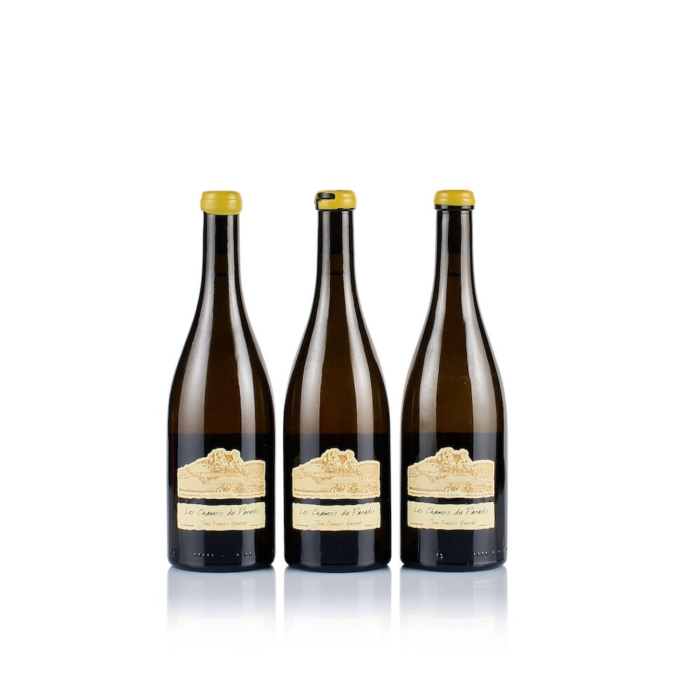 Jean-François Ganevat, Côtes du Jura, Les Chamois du Paradis, 2011 (3 x 750ml): Jean-François Ganevat, Côtes du Jura, Les Chamois du Paradis, 2011 (3 x 750ml) Region: Jura Fill Level: excellent Capsule: yellow wax, 2x chipped Cork: ok Label: good appearance Packaging: