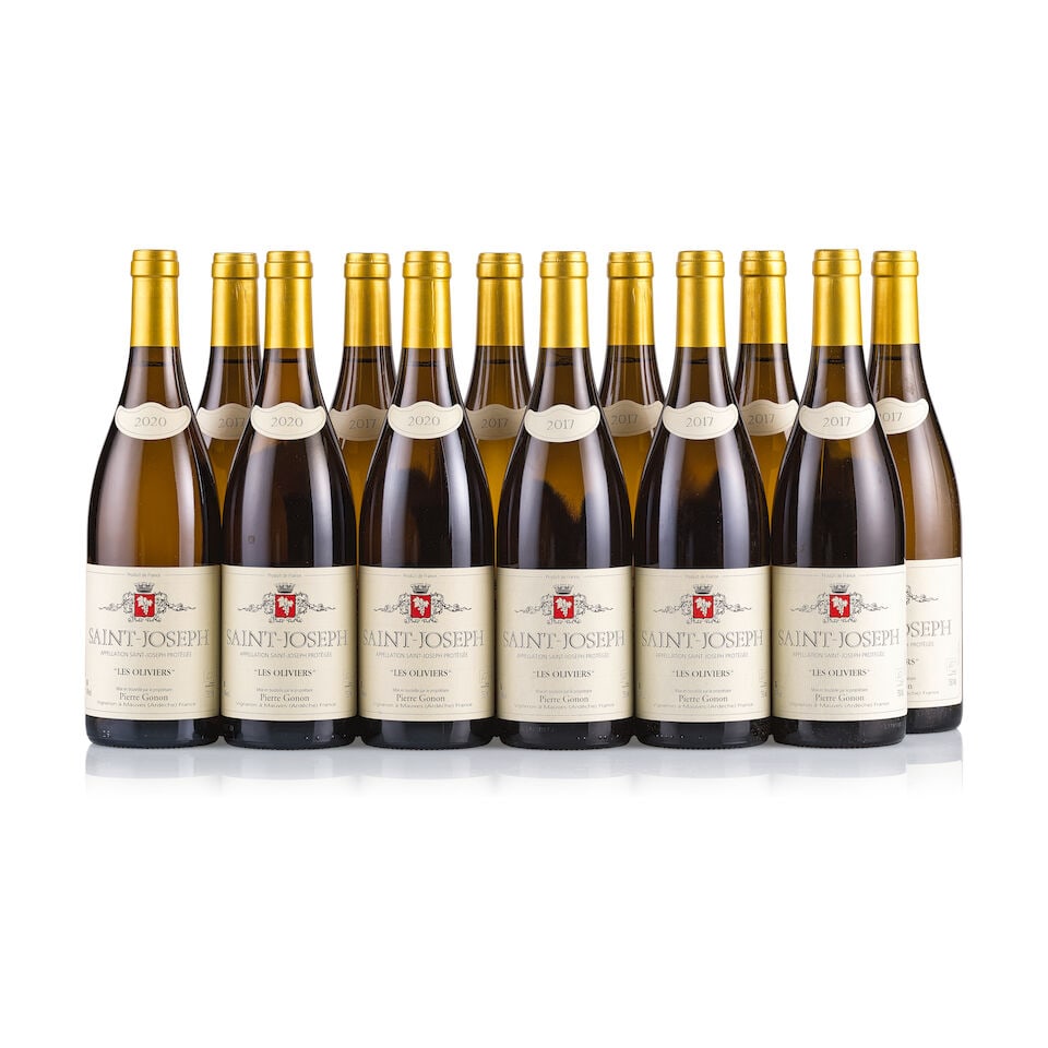 Pierre Gonon, Saint-Joseph, Les Oliviers, 2017 & 2020 (12 x 750ml): Pierre Gonon, Saint-Joseph, Les Oliviers, 2017 (9 x 750ml) Region: Rhone Valley Fill Level: excellent Capsule: ok Cork: ok Label: excellent appearance Packaging: neutral carton Pierre Gonon,