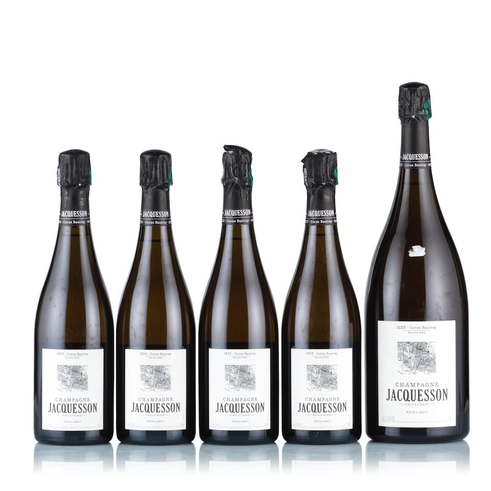 Champagne Jacquesson, Dizy, Corne Bautray, 2005 (4 x 750ml & 1 x Magnum): Champagne Jacquesson, Dizy, Corne Bautray, 2005 (1 x Magnum) Region: Champagne Fill Level: excellent Capsule: ok Cork: ok Label: lightly bin-soiled Packaging: neutral carton Miscellaneous: disgorged F