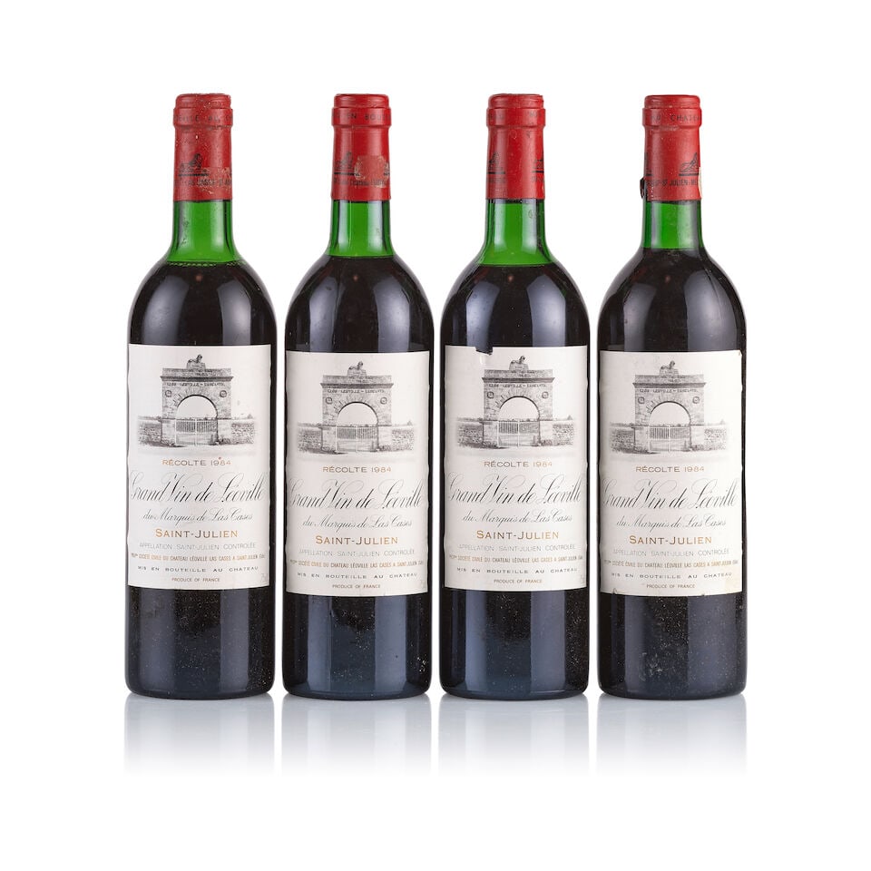 Château Léoville Las Cases, Saint-Julien, Grand Cru Classé, 1984 (4 x 750ml): Château Léoville Las Cases, Saint-Julien, Grand Cru Classé, 1984 (4 x 750ml) Region: Bordeaux Fill Level: 1x mid shoulder, 1x upper shoulder, 1x top shoulder, 1x very top shoulder Capsu