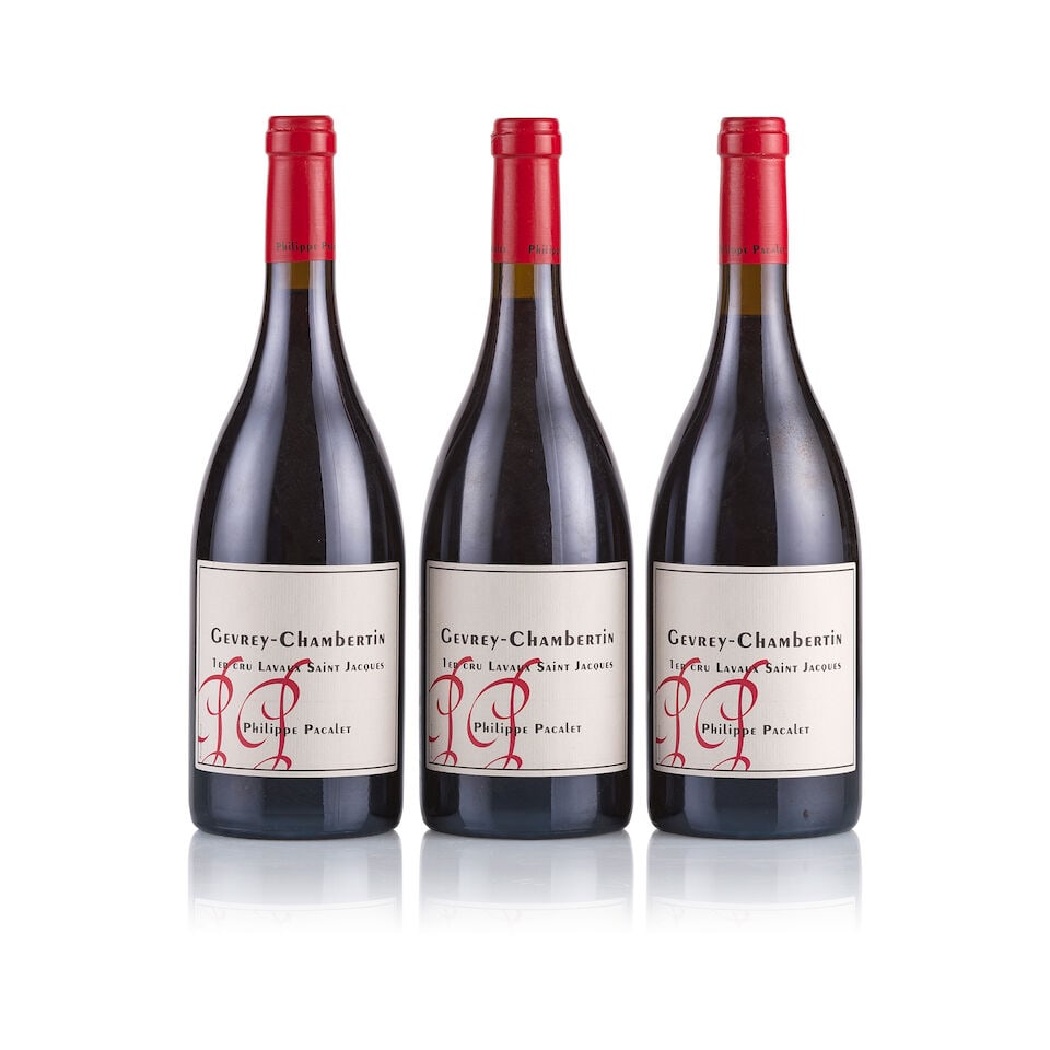 Philippe Pacalet, Gevrey-Chambertin 1er Cru, Lavaux Saint Jacques, 2012 (3 x 750ml): Philippe Pacalet, Gevrey-Chambertin 1er Cru, Lavaux Saint Jacques, 2012 (3 x 750ml) Region: Burgundy Fill Level: excellent Capsule: ok Cork: ok Label: 3x good appearance, 2x slightly nicked back
