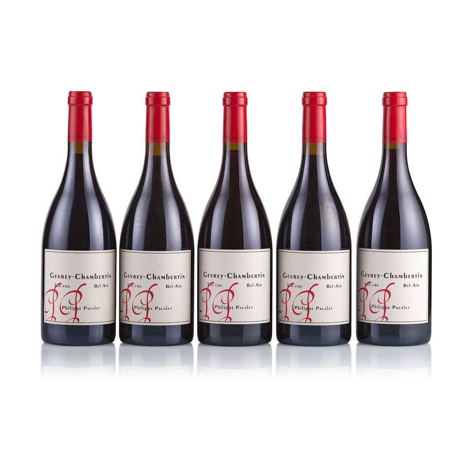 Philippe Pacalet, Gevrey-Chambertin 1er Cru, Bel Air, 2012 & 2013 (5 x 750ml): Philippe Pacalet , Gevrey-Chambertin 1er Cru, Bel Air, 2012 (3 x 750ml) Region: Burgundy Fill Level: excellent Capsule: ok Cork: ok Label: 1x very slightly nicked, 2x good appearance Philippe
