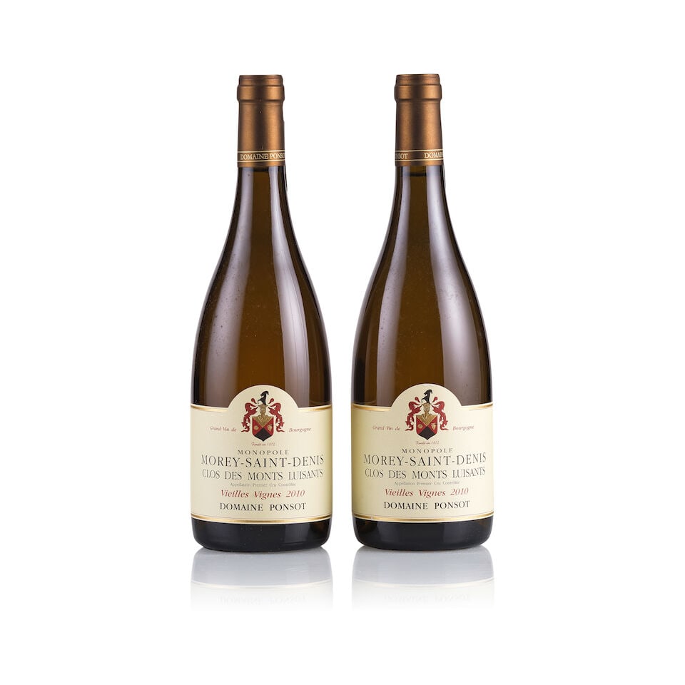 Domaine Ponsot, Morey-Saint-Denis, Clos des Monts Luisants Vieilles Vignes, Monopole, 2010 (2 x ...: Domaine Ponsot, Morey-Saint-Denis, Clos des Monts Luisants Vieilles Vignes, Monopole, 2010 (2 x 750ml) Region: Burgundy Fill Level: excellent Capsule: ok Cork: ok Label: excellent appearance Packaging