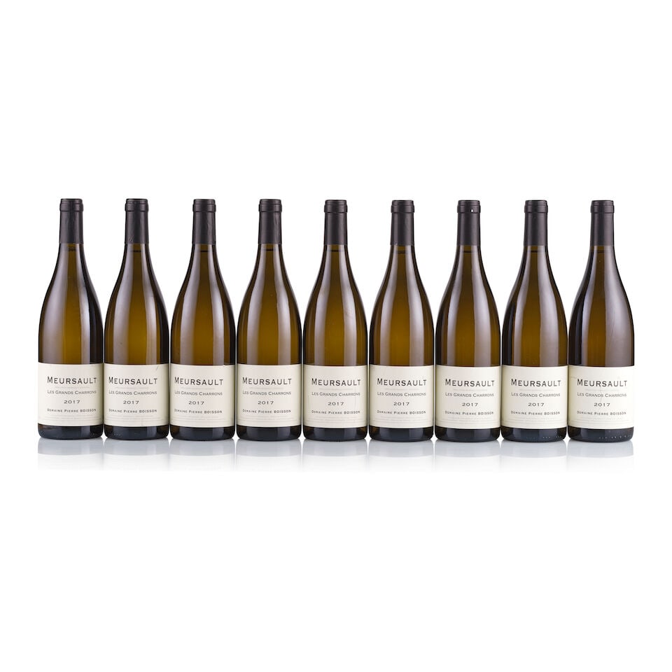 Pierre Boisson , Meursault, Les Grands Charrons, 2017 (9 x 750ml): Pierre Boisson , Meursault, Les Grands Charrons, 2017 (9 x 750ml) Region: Burgundy Fill Level: excellent Capsule: ok Cork: ok Label: 5x marked, 1x nicked, 3x good appearance Packaging: 2x neutral