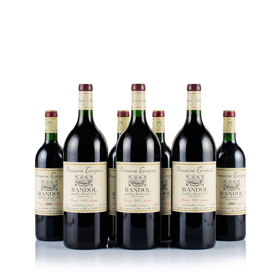 Domaine Tempier, Bandol, Cuvée Spéciale, 2001 (6 x 750ml & 3 x Magnum): Domaine Tempier, Bandol, Cuvée Spéciale, 2001 (6 x 750ml) Region: Provence Fill Level: into neck Capsule: ok Cork: ok Label: 2x lightly stained, 4x good appearance Domaine Tempier,