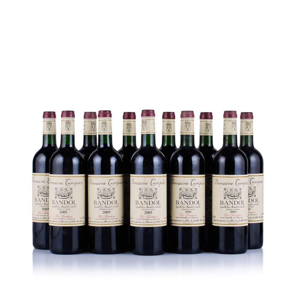 Domaine Tempier, Bandol, La Tourtine, 2004 & 2005 (13 x 750ml): Domaine Tempier, Bandol, La Tourtine, 2004 (9 x 750ml) Region: Provence Fill Level: into neck Capsule: ok Cork: ok Label: 5x lightly bin-soiled, 1x creased, 1x nicked, 2x stained and