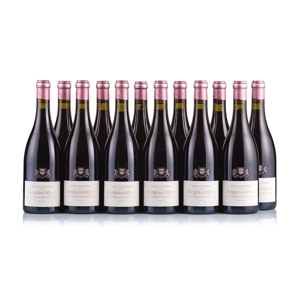 Thibault Liger-Belair, Moulin à Vent, Les Vignes Centenaires, 2011 (12 x 750ml): Thibault Liger-Belair, Moulin à Vent, Les Vignes Centenaires, 2011 (12 x 750ml) Region: Beaujolais Fill Level: good Capsule: 9x creased, 3x ok Cork: ok Label: all very slightly dusty Packaging: