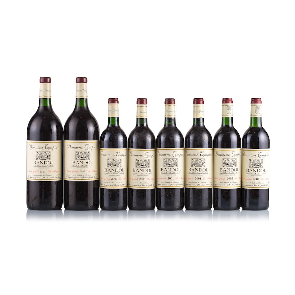 Domaine Tempier, Bandol, La Migoua, 2000, 2001 & 2002 (6 x 750ml & 2 x Magnum): Domaine Tempier, Bandol, La Migoua, 2000 (2 x Magnum) Region: Provence Fill Level: into neck Capsule: ok Cork: ok Label: all lightly bin-soiled Packaging: neutral carton Domaine Tempier, Bandol, La M