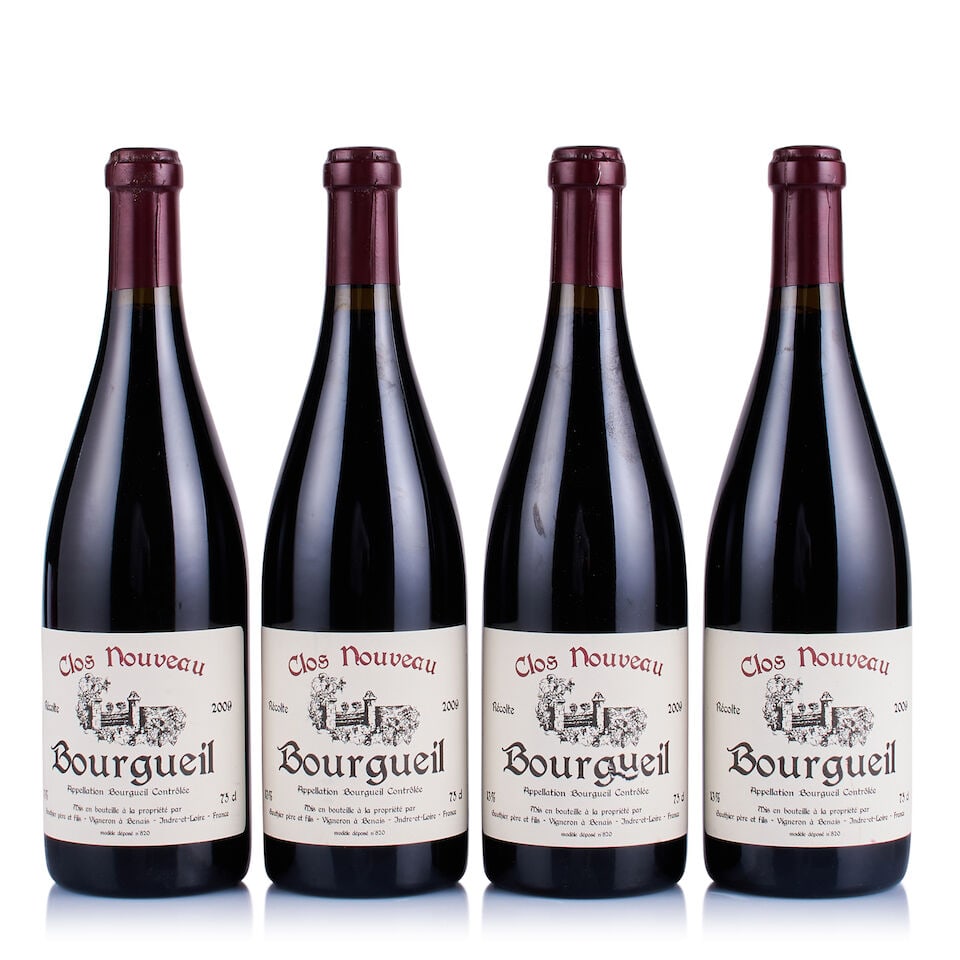 Domaine du Bel Air, Bourgeuil, Clos Nouveau, 2009 (4 x 750ml): Domaine du Bel Air, Bourgeuil, Clos Nouveau, 2009 (4 x 750ml) Region: Loire Fill Level: excellent Capsule: ok Cork: ok Label: 2x nicked, 2x good appearance Packaging: neutral carton This lot is subjec