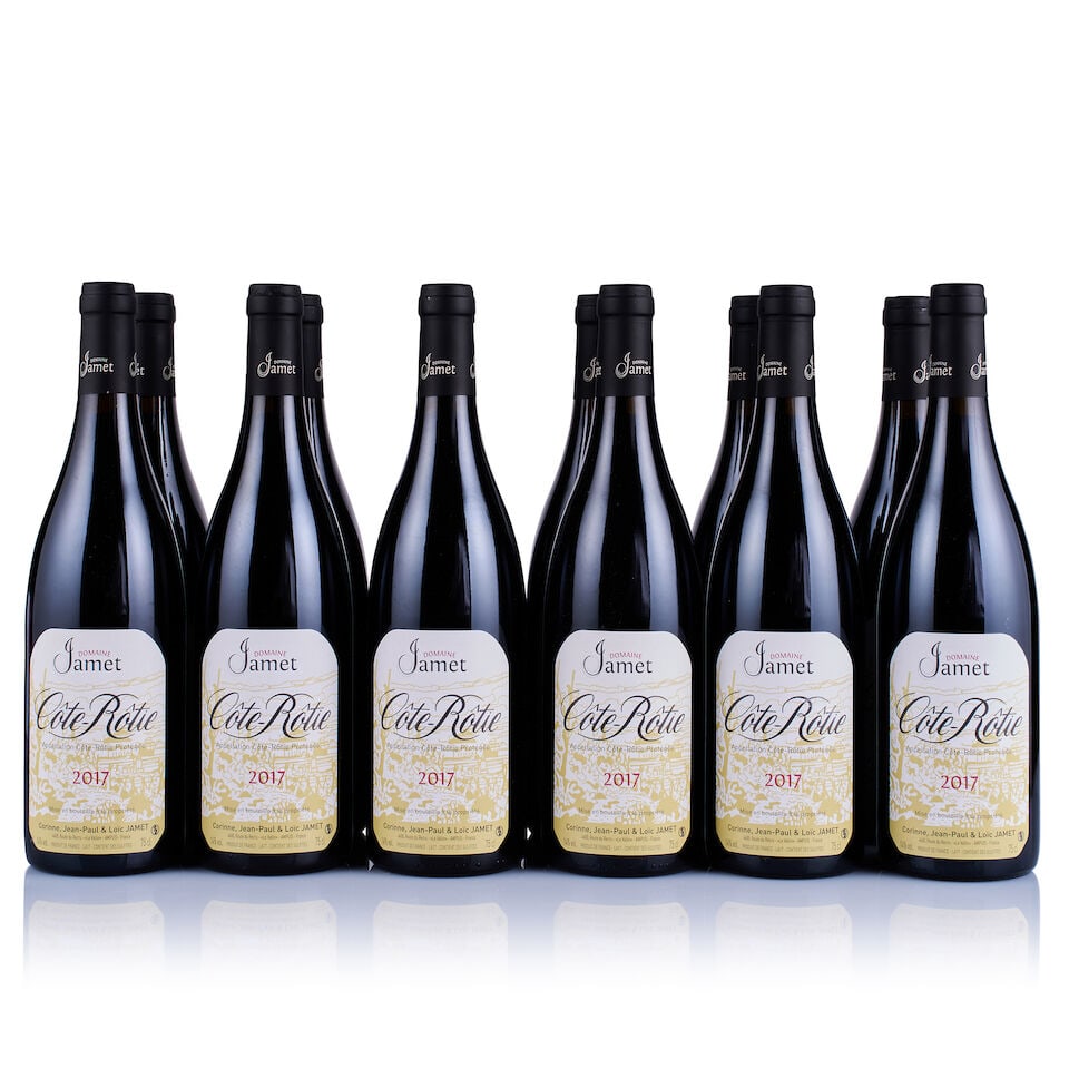 Domaine Jamet, Côte-Rôtie, 2017 (12 x 750ml): Domaine Jamet, Côte-Rôtie, 2017 (12 x 750ml) Region: Rhone Valley Fill Level: excellent Capsule: ok Cork: ok Label: good appearance Packaging: 2x neutral cartons This lot is subject to the