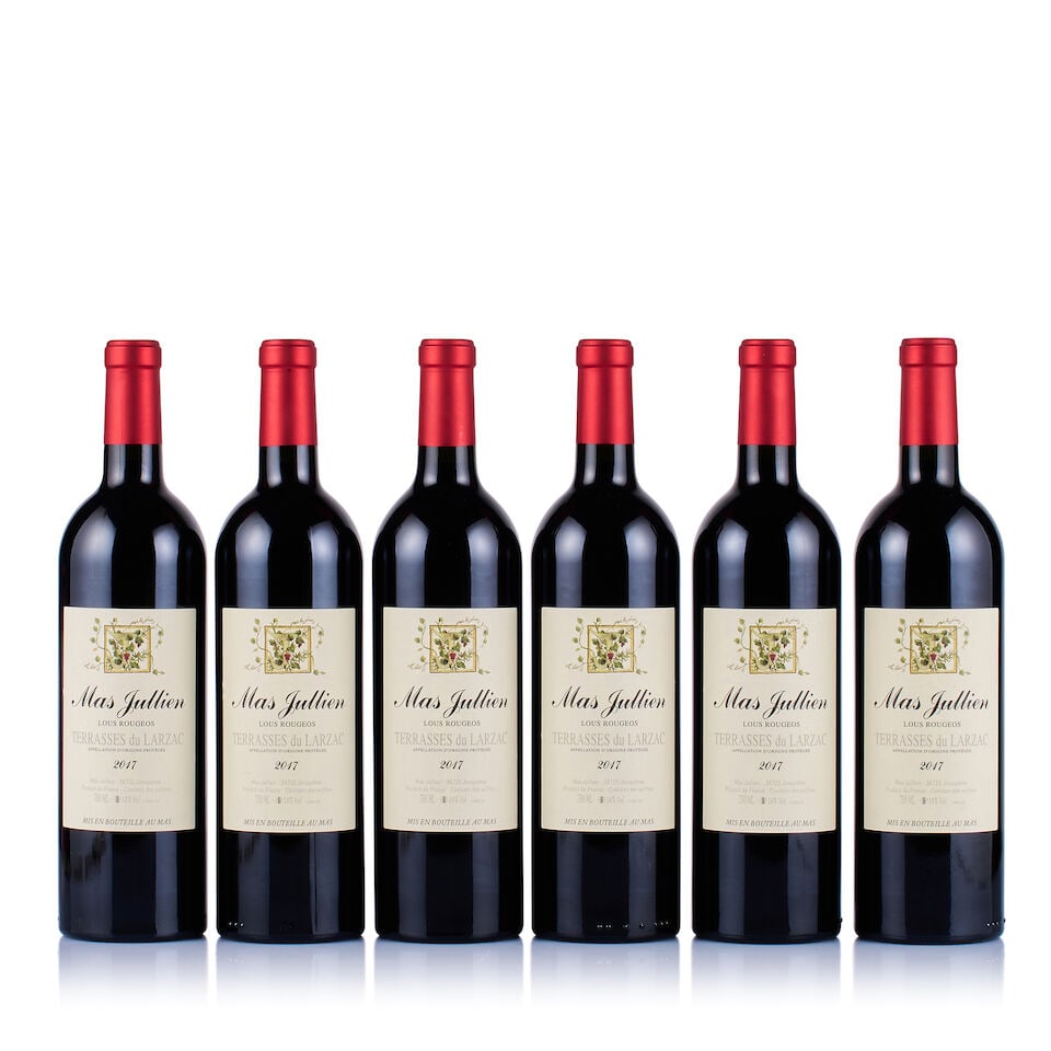 Mas Jullien, Terrasses du Larzac, Lous Rougeos, 2017 (6 x 750ml): Mas Jullien, Terrasses du Larzac, Lous Rougeos, 2017 (6 x 750ml) Region: Languedoc Fill Level: into neck Capsule: ok Cork: ok Label: good appearance Packaging: original carton Lot to be sold without r