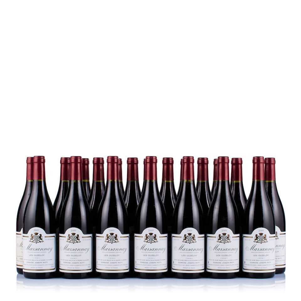 Domaine Joseph Roty, Marsannay, Ouzeloy, 2009 (20 x 750ml): Domaine Joseph Roty, Marsannay, Ouzeloy, 2009 (20 x 750ml) Region: Burgundy Fill Level: excellent Capsule: ok Cork: ok Label: 7x badly damp-stained and marked, 1x slightly bin-soiled and slightly