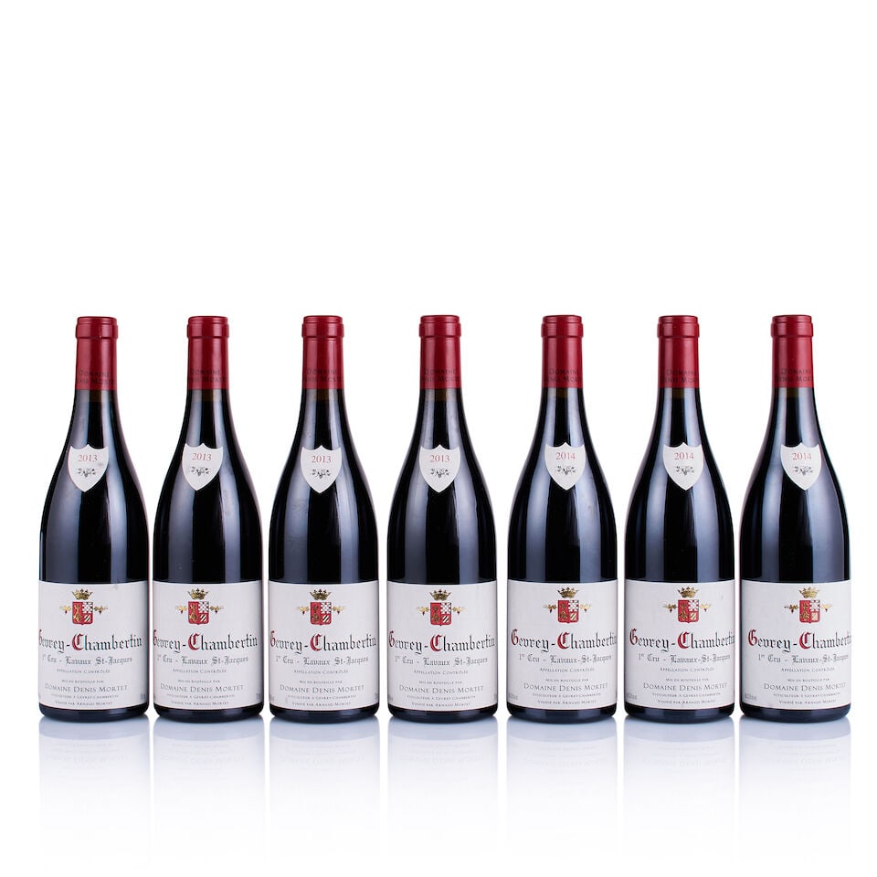 Domaine Denis Mortet, Gevrey-Chambertin 1er Cru, Lavaux Saint-Jacques, 2013 & 2014 (7 x 750ml): Domaine Denis Mortet, Gevrey-Chambertin 1er Cru, Lavaux Saint-Jacques, 2013 (4 x 750ml) Region: Burgundy Fill Level: excellent Capsule: ok Cork: ok Label: lightly bin-soiled Domaine Denis Mortet,