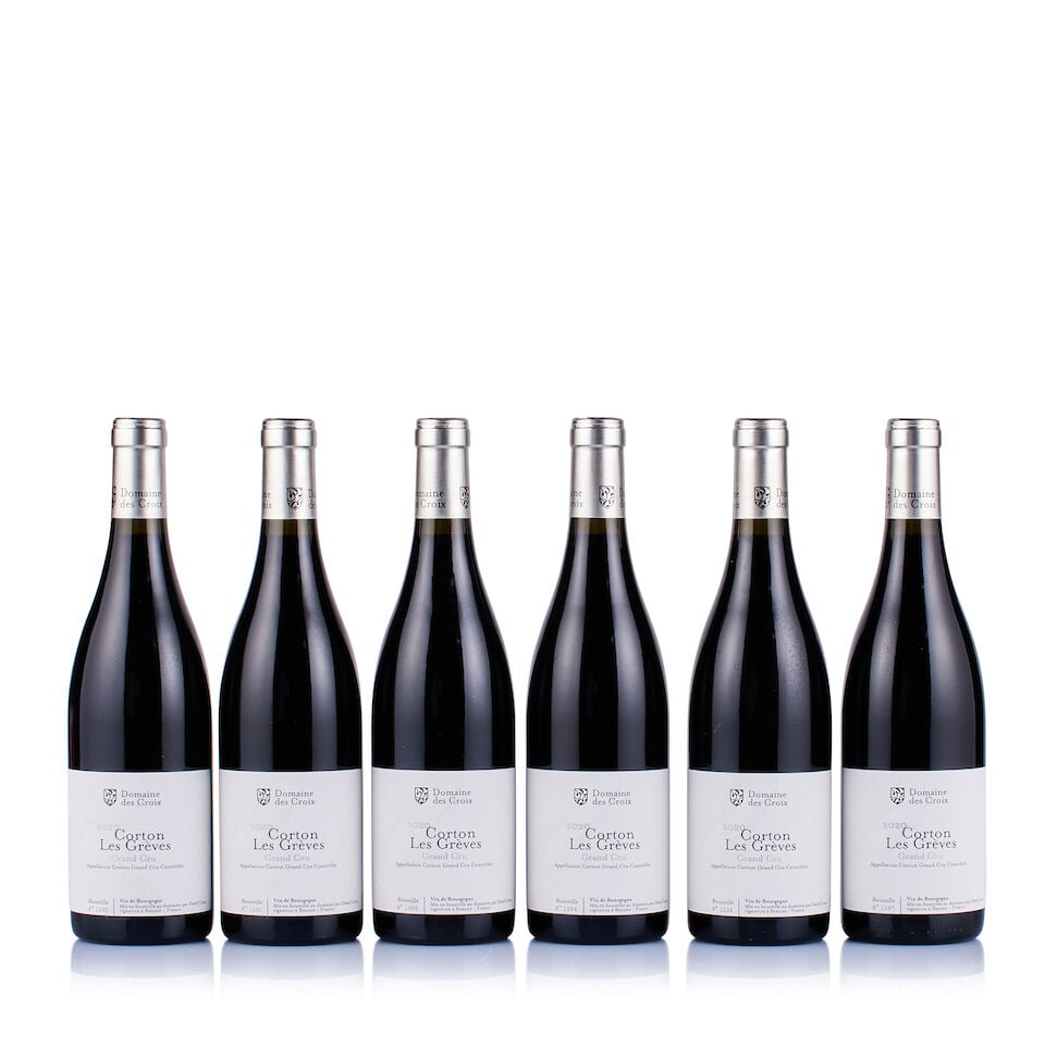 Domaine des Croix, Corton Grand Cru, Les Grèves, 2020 (6 x 750ml): Domaine des Croix, Corton Grand Cru, Les Grèves, 2020 (6 x 750ml) Region: Burgundy Fill Level: excellent Capsule: ok Cork: ok Label: good appearance Packaging: neutral carton This lot is subject