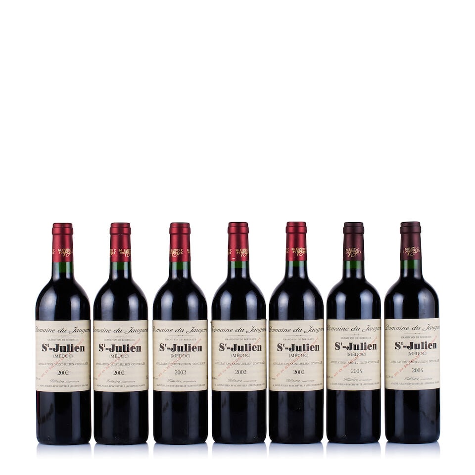 Domaine du Jaugaret, Saint-Juien, 2002 & 2004 (7 x 750ml): Domaine du Jaugaret, Saint-Julien, 2002 (5 x 750ml) Region: Bordeaux Fill Level: into neck Capsule: ok Cork: ok Label: good appearance Packaging: neutral carton Domaine du Jaugaret, Saint-Julien,