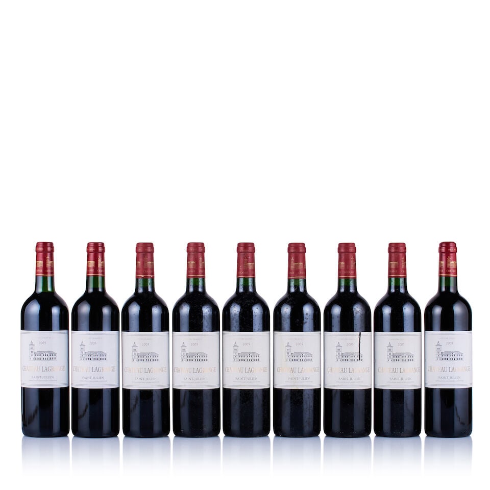Château Lagrange, Saint-Julien, Grand Cru Classé, 2005 (9 x 750ml): Château Lagrange, Saint-Julien, Grand Cru Classé, 2005 (9 x 750ml) Region: Bordeaux Fill Level: into neck Capsule: ok Cork: ok Label: 6x bin-soiled, 1x badly stained, good appearance otherwi