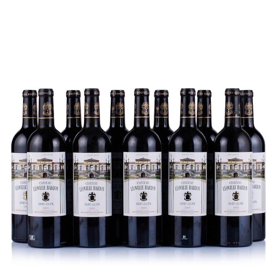 Château Léoville Barton, Saint-Julien, 2005 (11 x 750ml): Château Léoville Barton, Saint-Julien, 2005 (11 x 750ml) Region: Bordeaux Fill Level: into neck Capsule: ok Cork: ok Label: lightly bin-soiled, 4x nicked Packaging: 2x neutral cartons This l