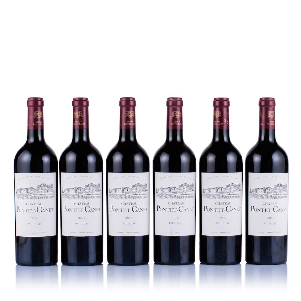 Château Pontet-Canet, Pauillac, Grand Cru Classé, 2005 (6 x 750ml): Château Pontet-Canet, Pauillac, Grand Cru Classé, 2005 (6 x 750ml) Region: Bordeaux Fill Level: into neck Capsule: ok Cork: ok Label: good appearance Packaging: neutral carton For further in