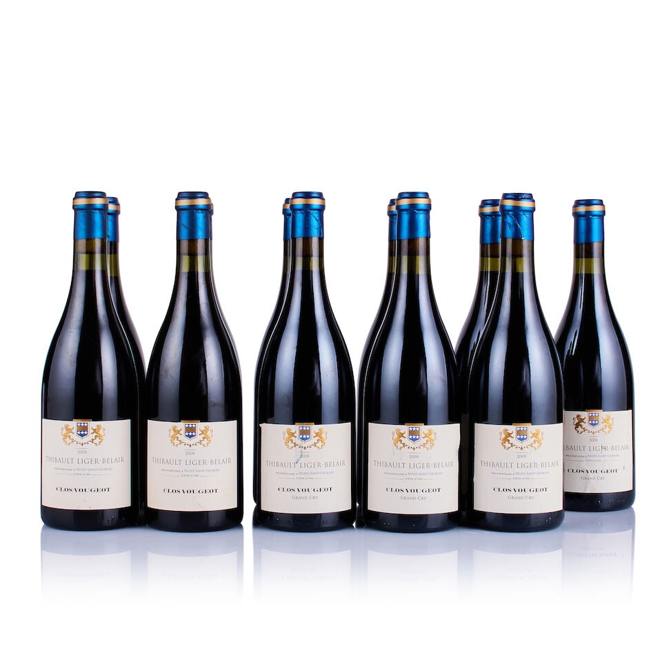 Thibault Liger-Belair, Clos Vougeot Grand Cru, 2008 & 2009 (11 x 750ml): Thibault Liger-Belair, Clos Vougeot Grand Cru, 2008 (2 x 750ml) Region: Burgundy Fill Level: excellent Capsule: ok Cork: ok Label: 2x slightly bin-soiled Thibault Liger-Belair, Clos Vougeot Grand Cru