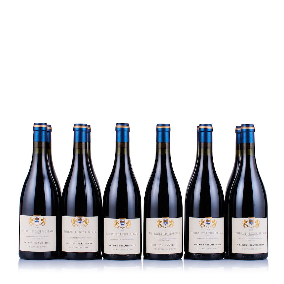 Thibault Liger-Belair, Gevrey-Chambertin, La Croix des Champs, 2014 & 2015 (12 x 750ml): Thibault Liger-Belair, Gevrey-Chambertin, La Croix des Champs, 2014 (6 x 750ml) Region: Burgundy Fill Level: good Capsule: ok Cork: ok Label: 1x marked, 5x good appearance Thibault Liger-Belair, Gevr