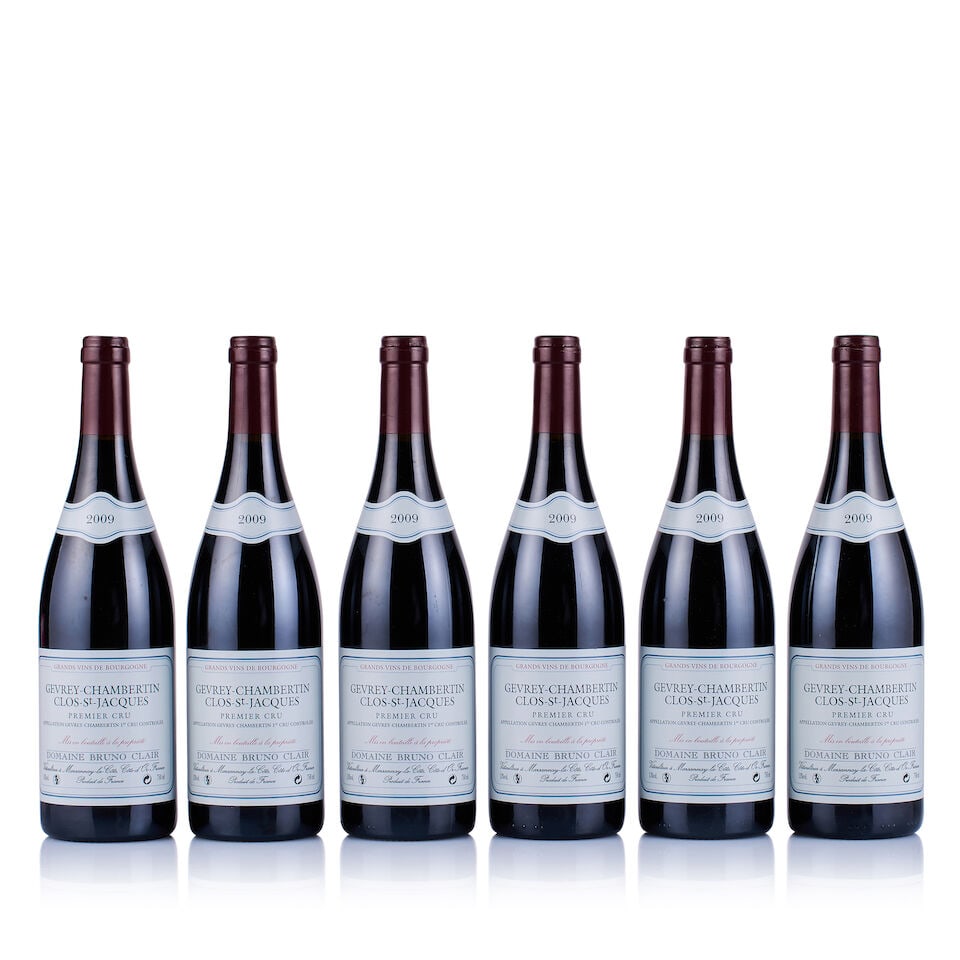 Domaine Bruno Clair, Gevrey-Chambertin 1er Cru, Clos Saint-Jacques, 2009 (6 x 750ml): Domaine Bruno Clair, Gevrey-Chambertin 1er Cru, Clos Saint-Jacques, 2009 (6 x 750ml) Region: Burgundy Fill Level: excellent Capsule: ok Cork: ok Label: good appearance Packaging: neutral carton This l