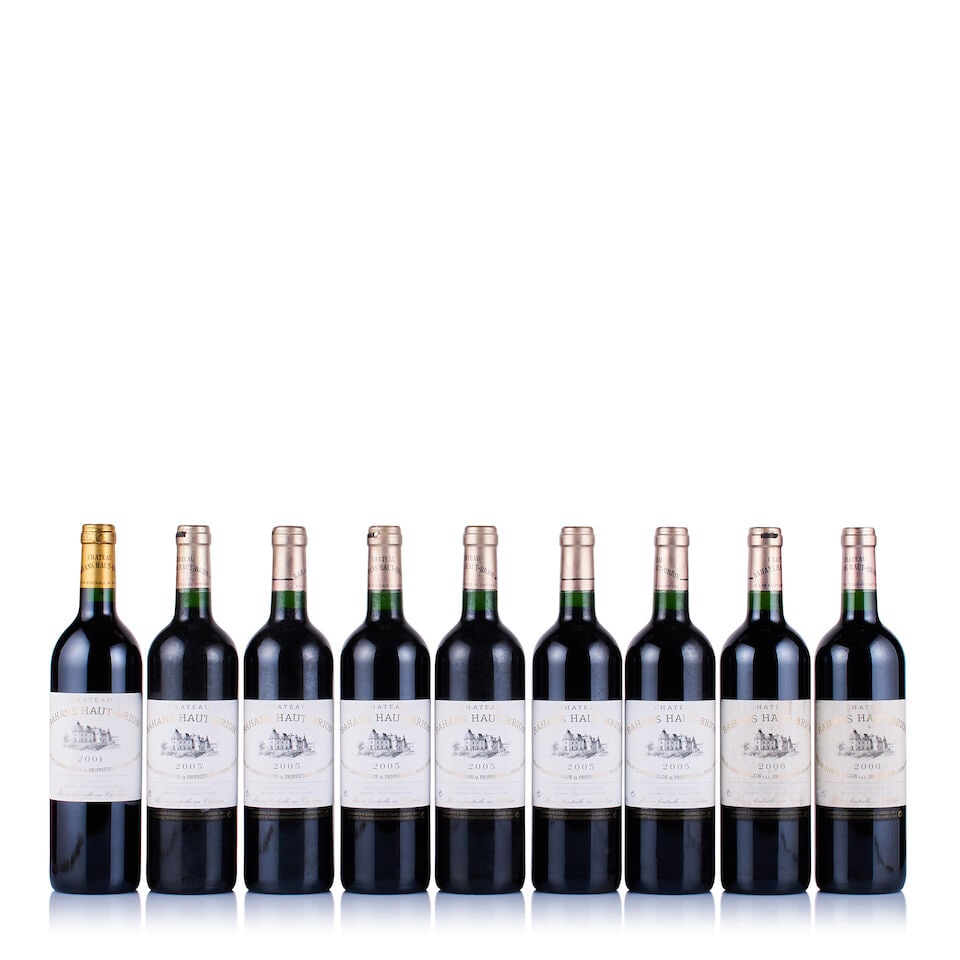 Château Bahans Haut-Brion, Pessac-Léognan, 2001, 2005 & 2006 (9 x 750ml): Château Bahans Haut-Brion, Pessac-Léognan, 2001 (1 x 750ml) Region: Bordeaux Fill Level: into neck Capsule: ok Cork: ok Label: good appearance Château Bahans Haut-Brion,