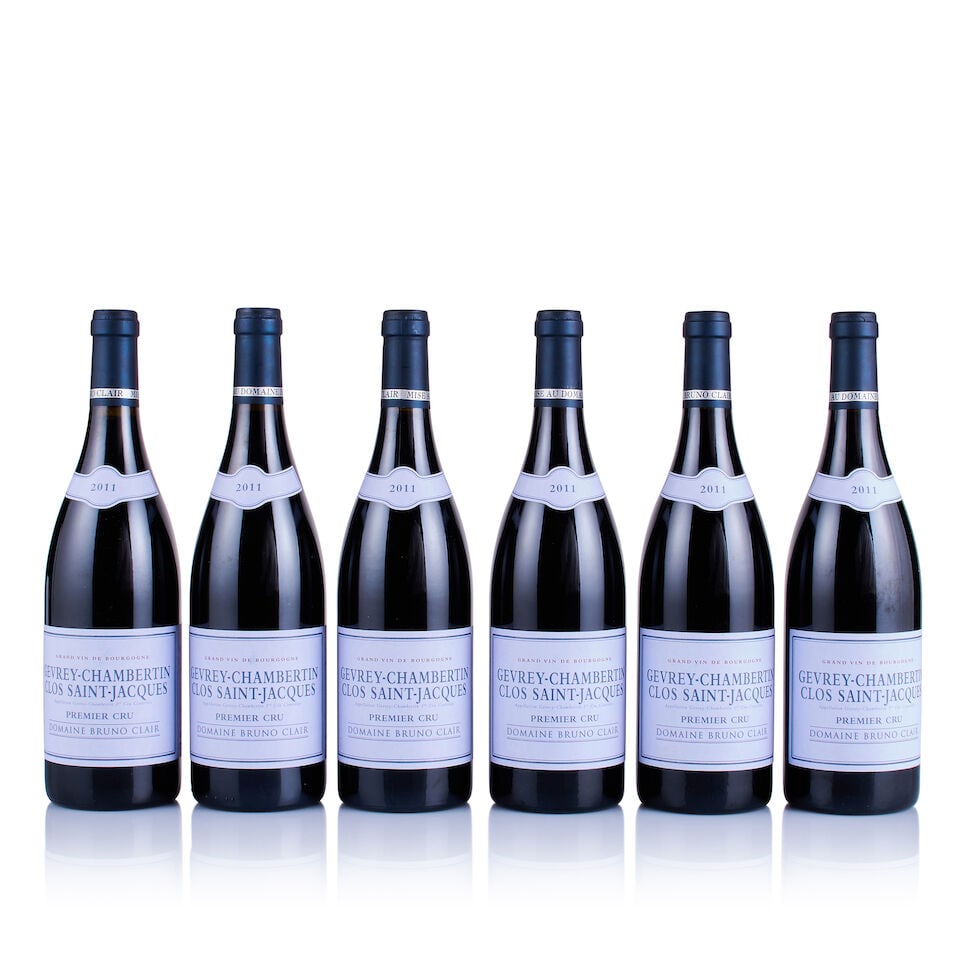 Domaine Bruno Clair, Gevrey-Chambertin 1er Cru, Clos Saint-Jacques, 2011 (6 x 750ml): Domaine Bruno Clair, Gevrey-Chambertin 1er Cru, Clos Saint-Jacques, 2011 (6 x 750ml) Region: Burgundy Fill Level: excellent Capsule: ok Cork: ok Label: good appearance Packaging: neutral carton This