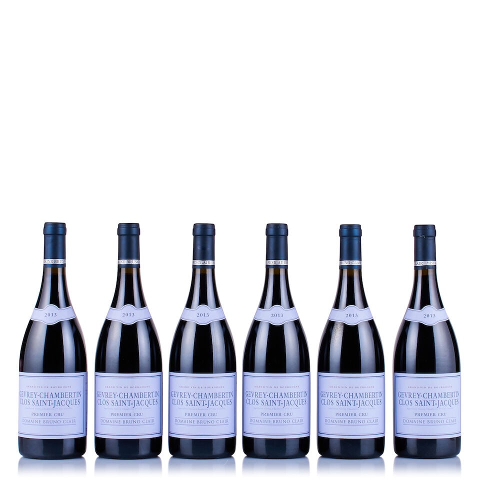 Domaine Bruno Clair, Gevrey-Chambertin 1er Cru, Clos Saint-Jacques, 2013 (6 x 750ml): Domaine Bruno Clair, Gevrey-Chambertin 1er Cru, Clos Saint-Jacques, 2013 (6 x 750ml) Region: Burgundy Fill Level: excellent Capsule: ok Cork: ok Label: good appearance Packaging: neutral carton This