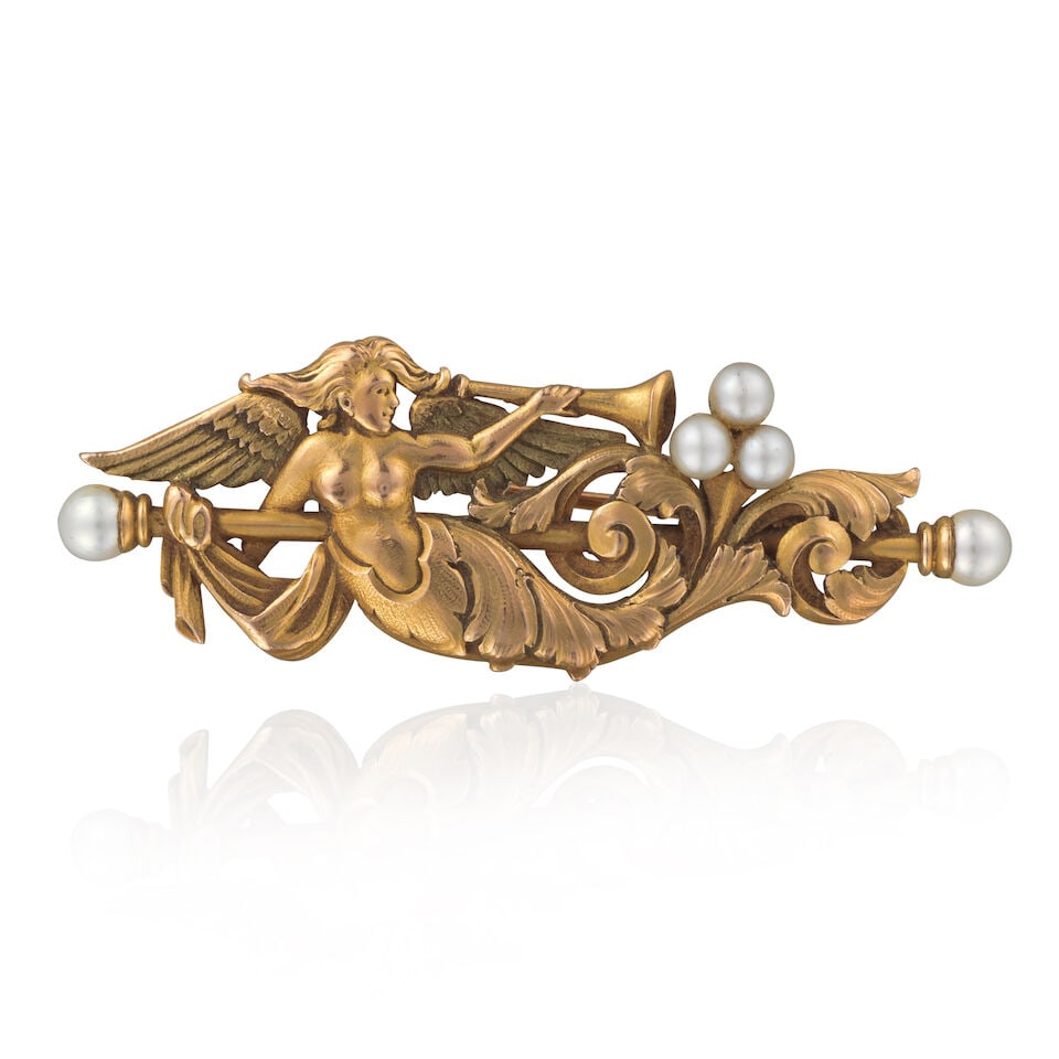 PEARL 'MERMAID' BROOCH BROCHE 'SIRENE' PERLES (1 of 2)