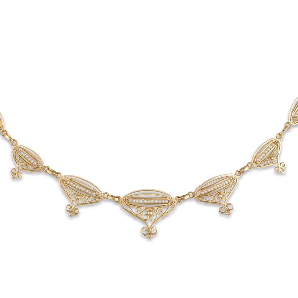 SEED PEARL NECKLACE COLLIER PERLES DE SEMENCE - 2