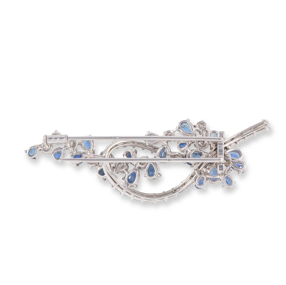 SAPPHIRE AND DIAMOND BROOCH BROCHE SAPHIRS ET DIAMANTS - 2
