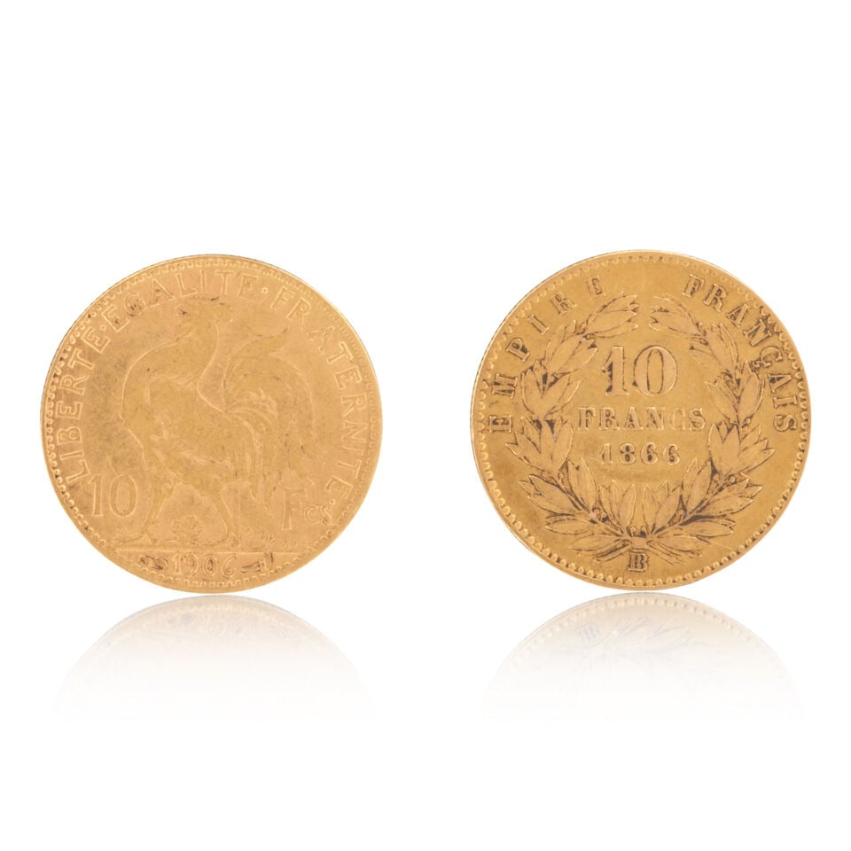 TWO GOLD COINS DEUX PIÈCES DE MONNAIE EN OR - 2
