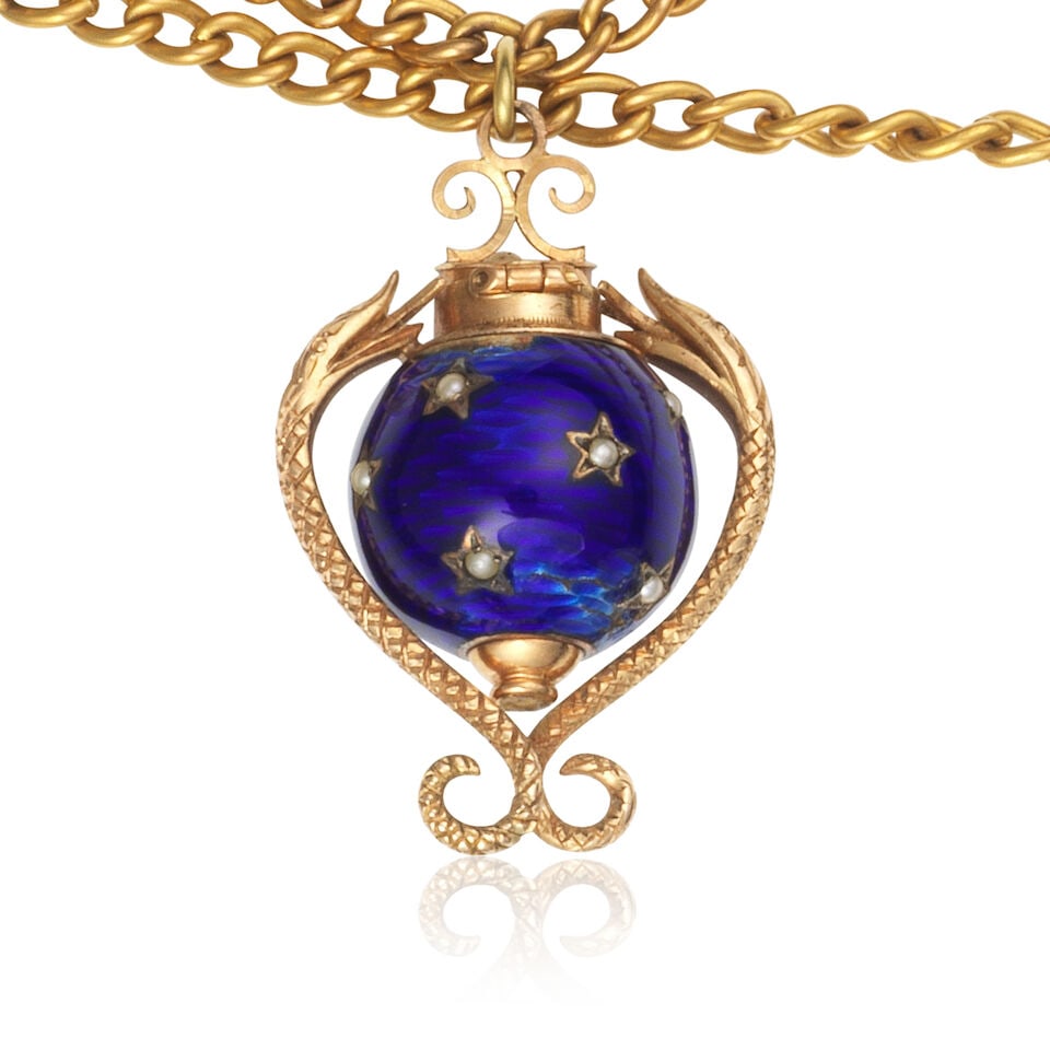 POCKET WATCH, MEDAL AND VINAIGRETTE ON A WATCH CHAIN MONTRE DE GOUSSET, VINAIGRETTE ET MÉDA... - 4